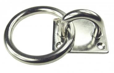 Edelstahl Deckenhaken / Wandhaken mit Ring, D5 x 35 x 30mm, V4A