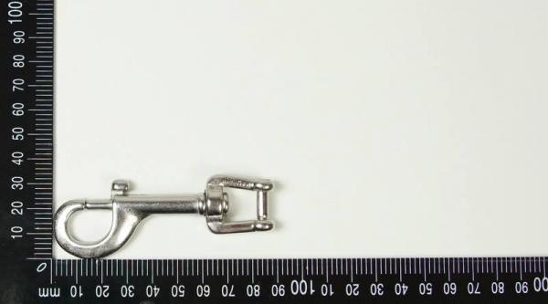 Edelstahl Wirbelkarabiner mit Federzug und Schraubbolzen, 90mm, V4A, AISI 316, rostfrei