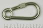 Preview: Edelstahl Karabiner, 11x120mm, Sicherung und Kausche, V4A, AISI 316, rostfrei