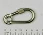 Preview: Edelstahl Karabiner, 6x60mm, Kausche und Sicherung, V4A, AISI 316, rostfrei