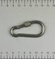 Preview: Edelstahl Karabiner, 6x60mm, Sicherung, V4A, AISI 316, rostfrei