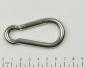 Preview: Edelstahl Karabiner, 7x70mm, Kausche, V4A / AISI 316, rostfrei
