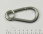 Preview: Edelstahl Karabiner, 8x80mm, Kausche, V4A / AISI 316, rostfrei