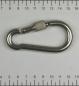 Preview: Edelstahl Karabiner, 8x80mm, Sicherung, V4A, AISI 316, rostfrei