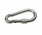 Preview: Edelstahl Karabiner, 8x80mm, Sicherung, V4A, AISI 316, rostfrei