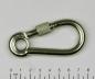 Preview: Edelstahl Karabiner, 8x80mm, Sicherung und Kausche, V4A, AISI 316, rostfrei
