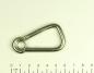 Preview: Edelstahl Karabiner, asymmetrisch mit Kausche, 6x60mm, V4A / AISI 316, rostfrei