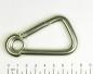 Preview: Edelstahl Karabiner, asymmetrisch mit Kausche, 8x80mm, V4A / AISI 316, rostfrei