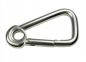 Preview: Edelstahl Karabiner, asymmetrisch mit Kausche, 8x80mm, V4A / AISI 316, rostfrei