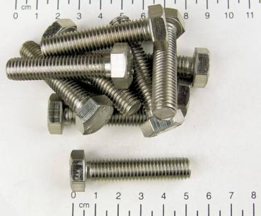 10x Edelstahl Sechskantschraube, M10x45mm, V2A
