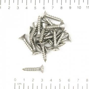 20x Edelstahl Holzschraube, Senkkopf, Kreuzschlitz, 5x25mm, V4A