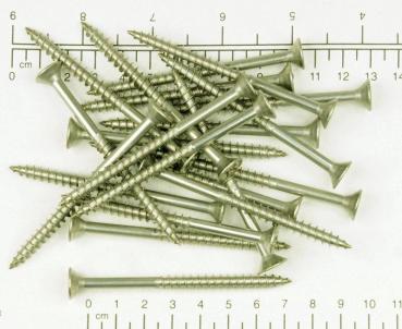 20x Edelstahl Holzschraube, Senkkopf, Kreuzschlitz, 5x80mm, V2A