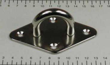 Edelstahl Deckenhaken / Wandhaken, Raute, - D10 100 x 60mm, V4A