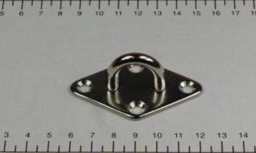 Edelstahl Deckenhaken / Wandhaken, Raute, - D6 -  64 x 40mm, V4A