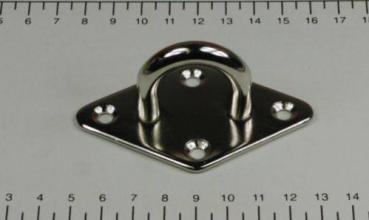 Edelstahl Deckenhaken / Wandhaken, Raute, - D8 -  80 x 50mm, V4A