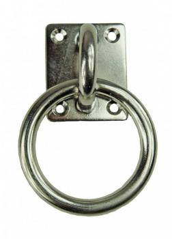 Edelstahl Deckenhaken / Wandhaken mit Ring, D10 x 60 x 48mm, V4A