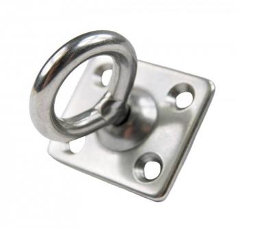 Edelstahl Deckenhaken / Wandhaken mit Wirbel, D6, 40 x 35mm, V2A