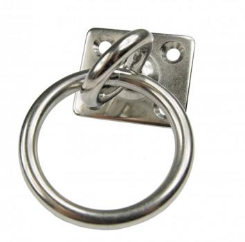 Edelstahl Deckenhaken / Wandhaken mit Wirbel und Ring, D6, 40 x 35mm, V2A