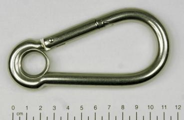 Edelstahl Karabiner, 11x120mm, Kausche, V4A, rostfrei