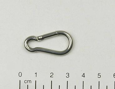 Edelstahl Karabiner, 3x30 mm, V4A / AISI 316, rostfrei