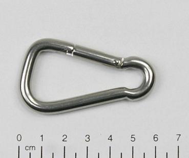 Edelstahl Karabiner, asymmetrisch, 6x60mm, V4A / AISI 316, rostfrei