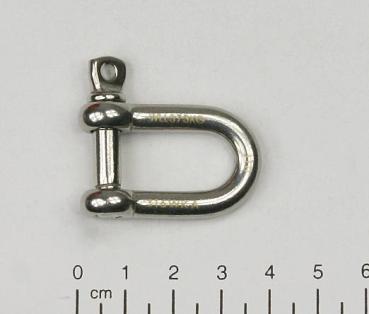 Edelstahl Schäkel, gerade, 6mm, V4A