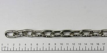 Edelstahlkette, 1 Meter - ähnlich DIN 766 - 4mm, rostfrei, V4A