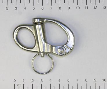 Panikahken, Schnappschäkel, Fallschäkel mit festem Auge, 66mm, Edelstahl, V4A