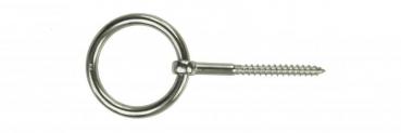 Ringschraube mit Ring, Holzgewinde, M8 x 80mm, Edelstahl V4A
