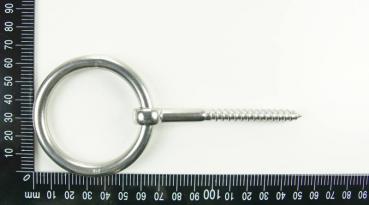 Ringschraube mit Ring, Holzgewinde, M8 x 80mm, Edelstahl V4A