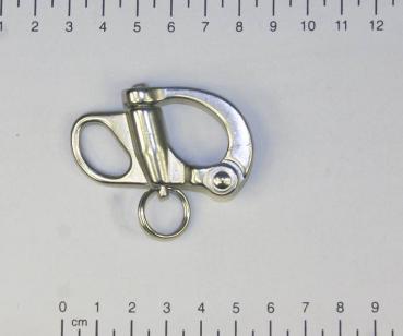 Schnappschäkel, Fallschäkel mit festem Auge, 52mm, Edelstahl, V4A