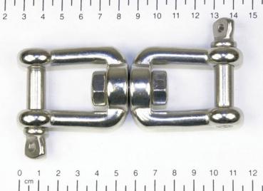 Wirbelschäkel Gabel u. Gabel m. Bolzen, M10, Edelstahl V4A