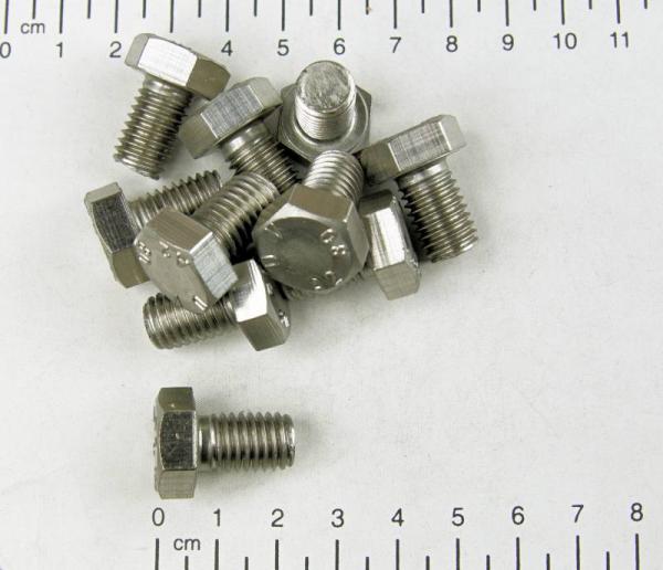 10x Edelstahl Sechskantschraube, M10x16mm, V4A