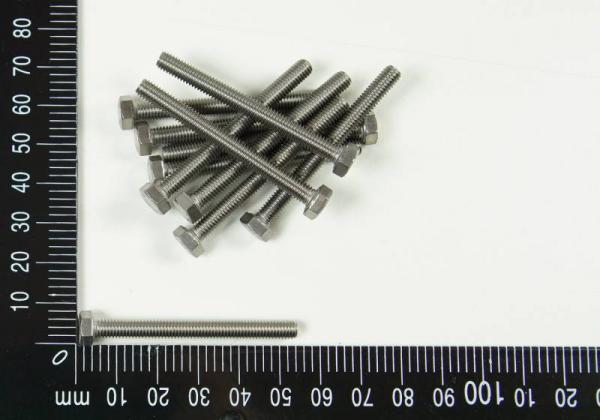10x Edelstahl Sechskantschraube, M5x50mm, V4A