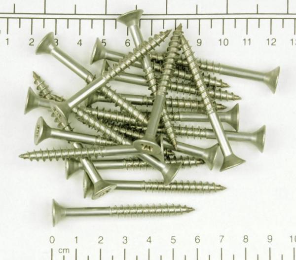 20x Edelstahl Holzschraube, Senkkopf, Kreuzschlitz, 5x60mm, V2A