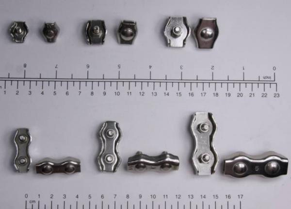 2x Edelstahl Drahtseilklemme, Simplexklemme, 5mm, V4A, rostfrei