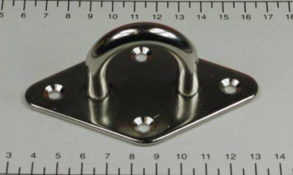Edelstahl Deckenhaken / Wandhaken, Raute, - D10 100 x 60mm, V4A