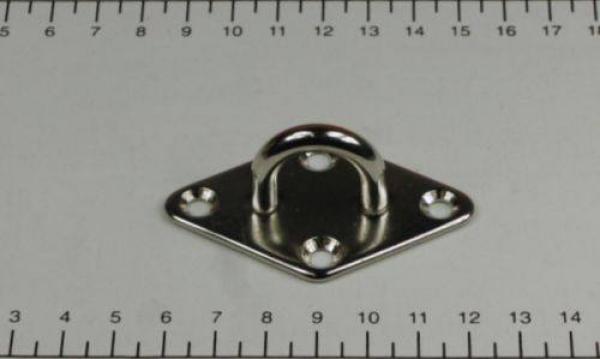 Edelstahl Deckenhaken / Wandhaken, Raute, - D6 -  64 x 40mm, V4A