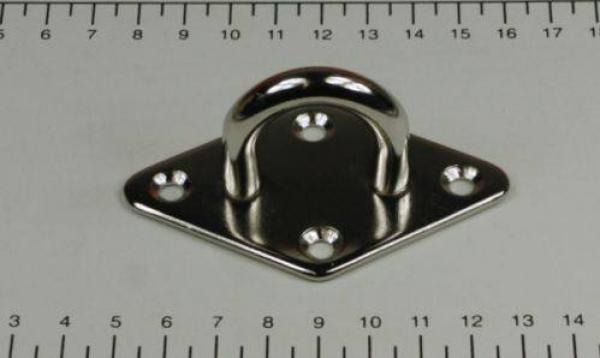 Edelstahl Deckenhaken / Wandhaken, Raute, - D8 -  80 x 50mm, V4A