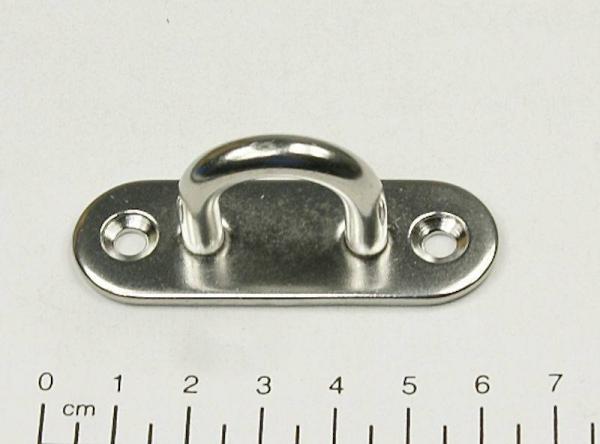 Edelstahl Deckenhaken / Wandhaken, schmal, D6, 60 x 20mm, V2A