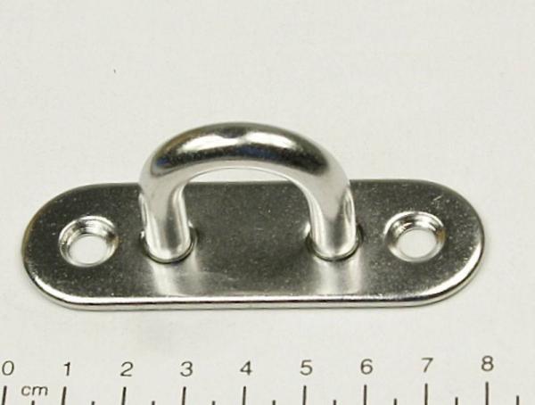 Edelstahl Deckenhaken / Wandhaken, schmal, D8, 80 x 26mm, V2A