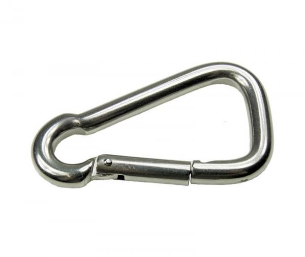 Edelstahl Karabiner, asymmetrisch, 10x100mm, V4A / AISI 316, rostfrei