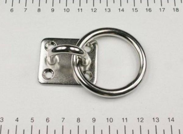 Edelstahl Seilführung / Wandhalterung, D6 x 40 x 35mm, Ring 51mm
