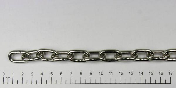 Edelstahlkette, 1 Meter - ähnlich DIN 766 - 4mm, rostfrei, V4A