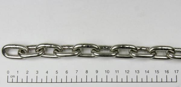 Edelstahlkette, 1 Meter , gem. DIN 766 - 5mm, rostfrei, V4A