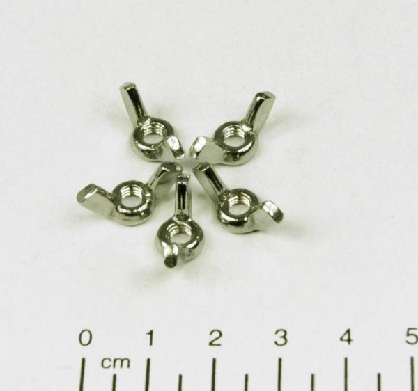 5x Edelstahl Flügelmutter, M4, V2A / AISI 304