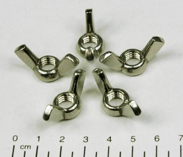 5x Edelstahl Flügelmutter, M12, V4A / AISI 316