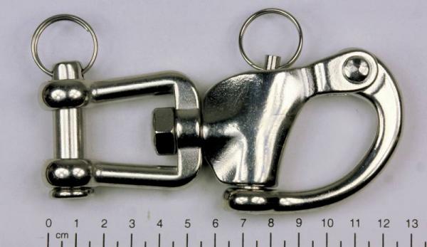 Patenthaken Marathon Sicherheits Schnellverschluss 12,5cm für Kutschen, V4A