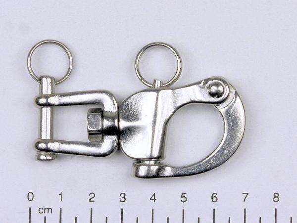 Patenthaken Marathon Sicherheits Schnellverschluss 7cm, Hundeschlitten, V4A