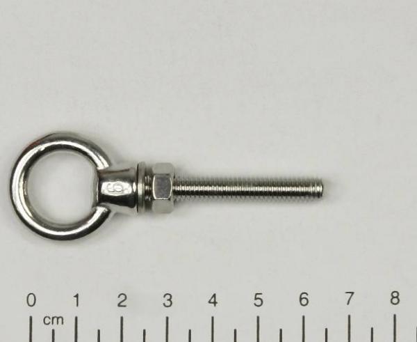 Ringschraube / Augbolzen, metrisches Gewinde, M6 x 40mm, Edelstahl V4A